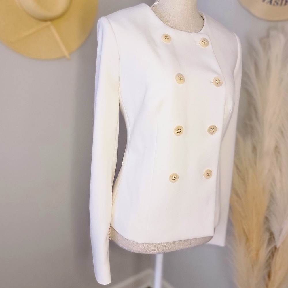 The Limited Winter White Double Breasted Blazer